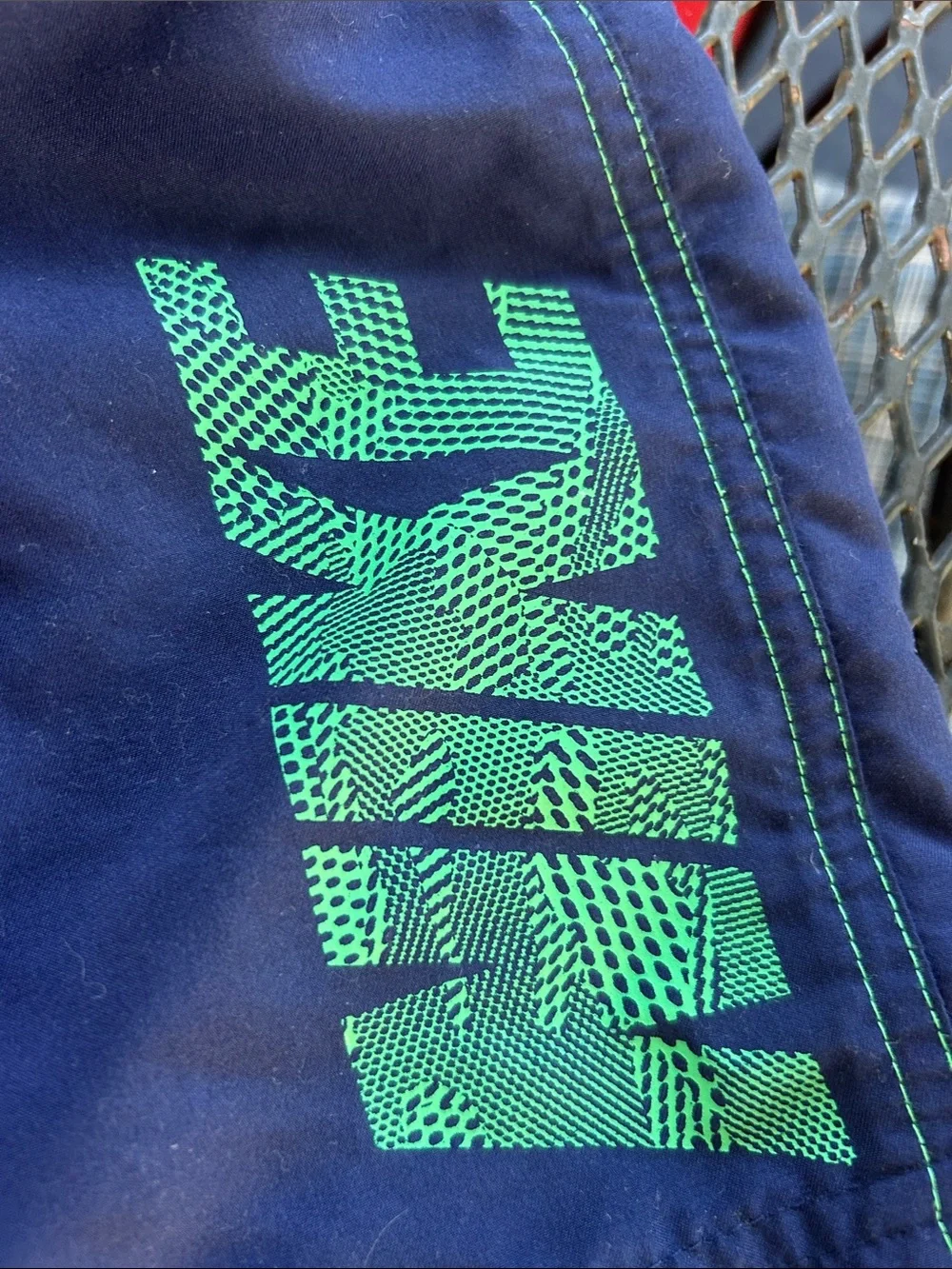 Nike Boys Navy Swim Shorts with Teal Logo